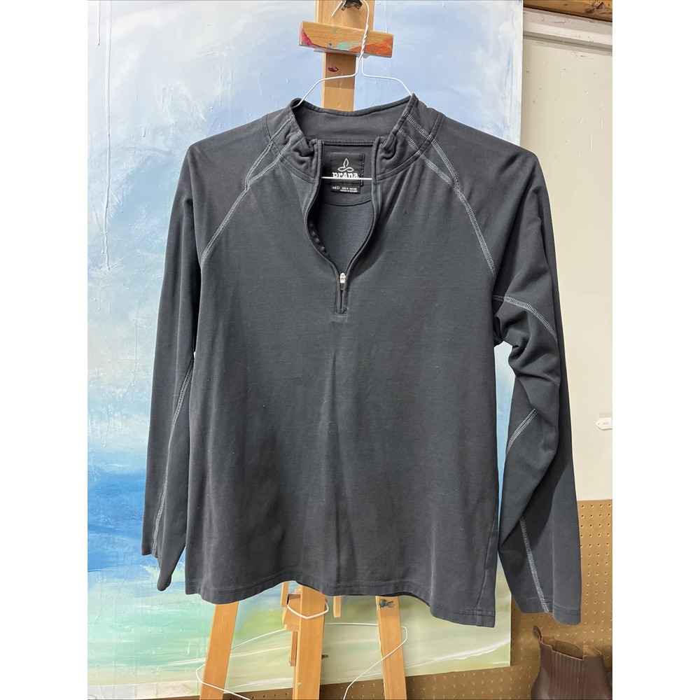 Prana Women's Black Quarter Zip 1/4 Sweatshirt Size Medium